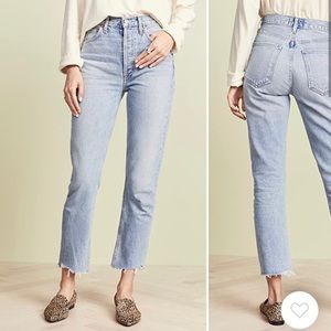 AGOLDE Riley High Rise Straight Crop Jeans Zephyr Wash